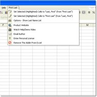 Excel Switch First Last Name Order Software screenshot